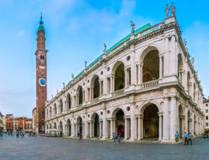 Famous Basilica Palladiana with Piazza Dei Signori in Vicenza, Italy